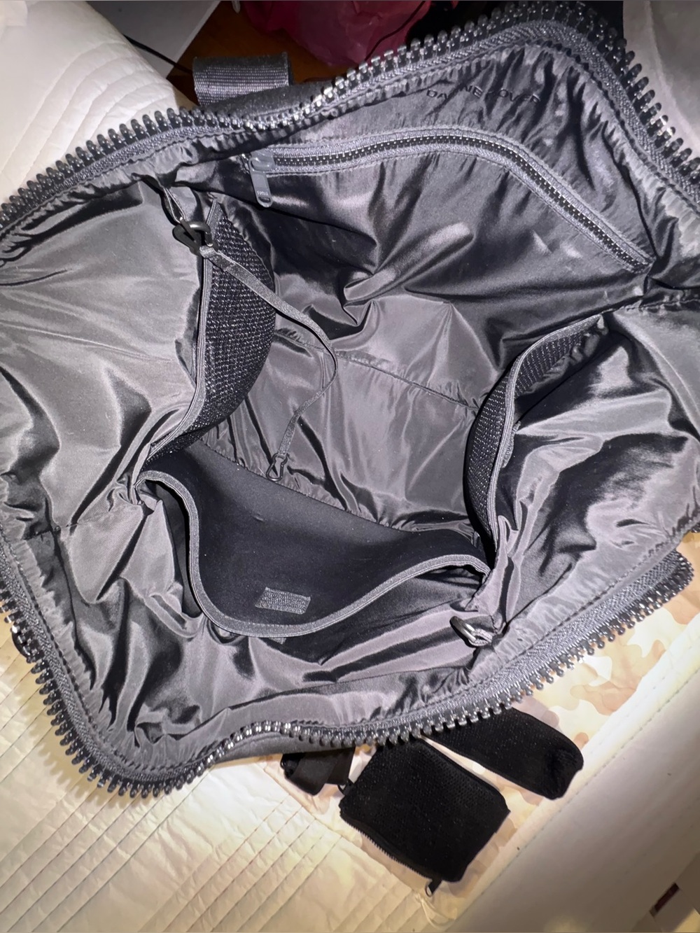 Medium Dagne Dover Black Duffel Tote with Wide Straps - Picture 4 of 15